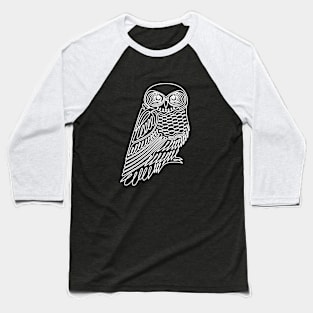 Owl continuous line trendy illustration Baseball T-Shirt